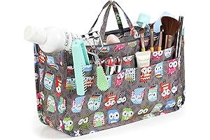 Cute Printing Cosmetic Bags for Women with 14 Pockets
