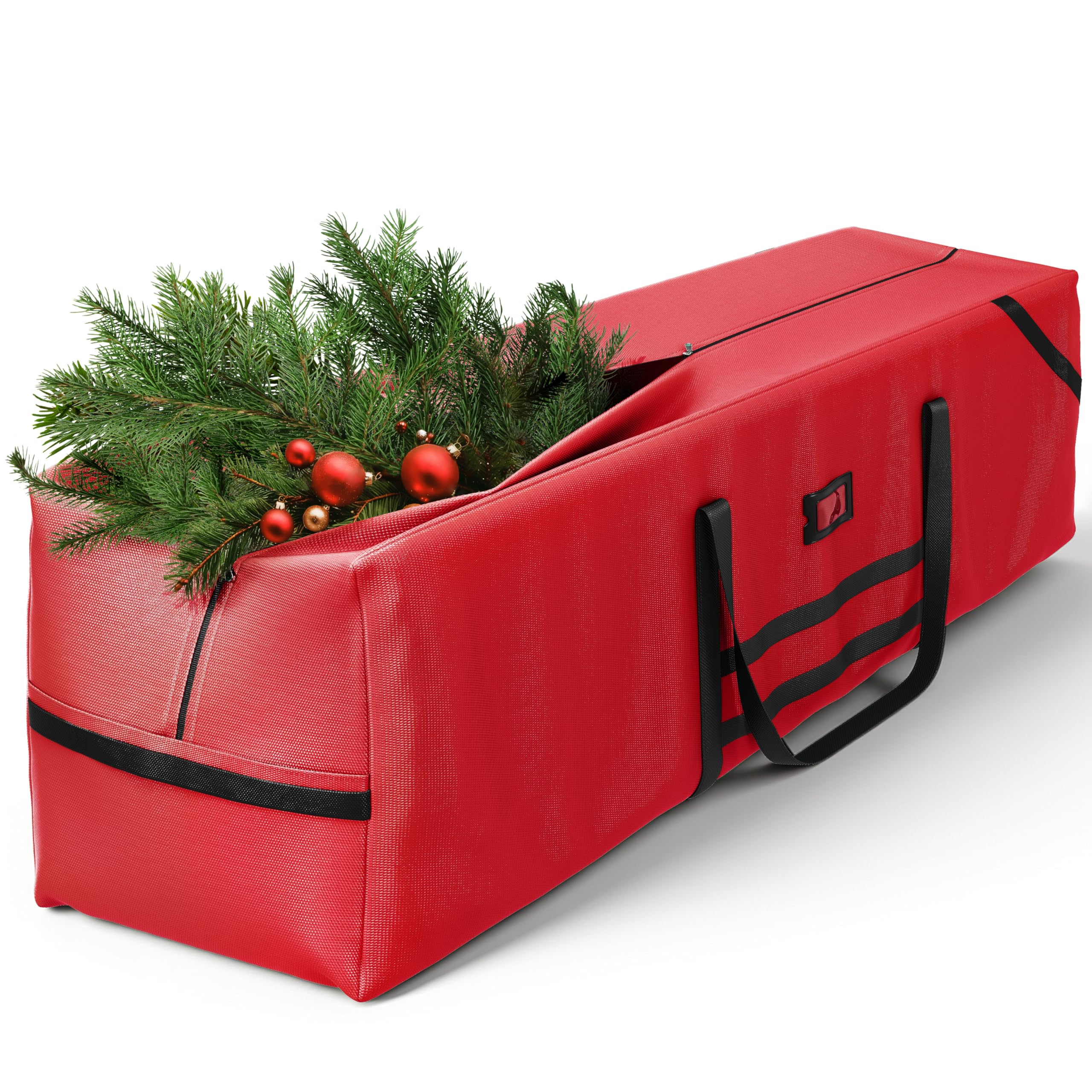 Yitahome Red Christmas Tree Storage Bag, Suitable For Artificial Christmas Trees With A Height Of Up To 7.5 Ft, Durable, Waterproof With Sturdy Handles And Zip,