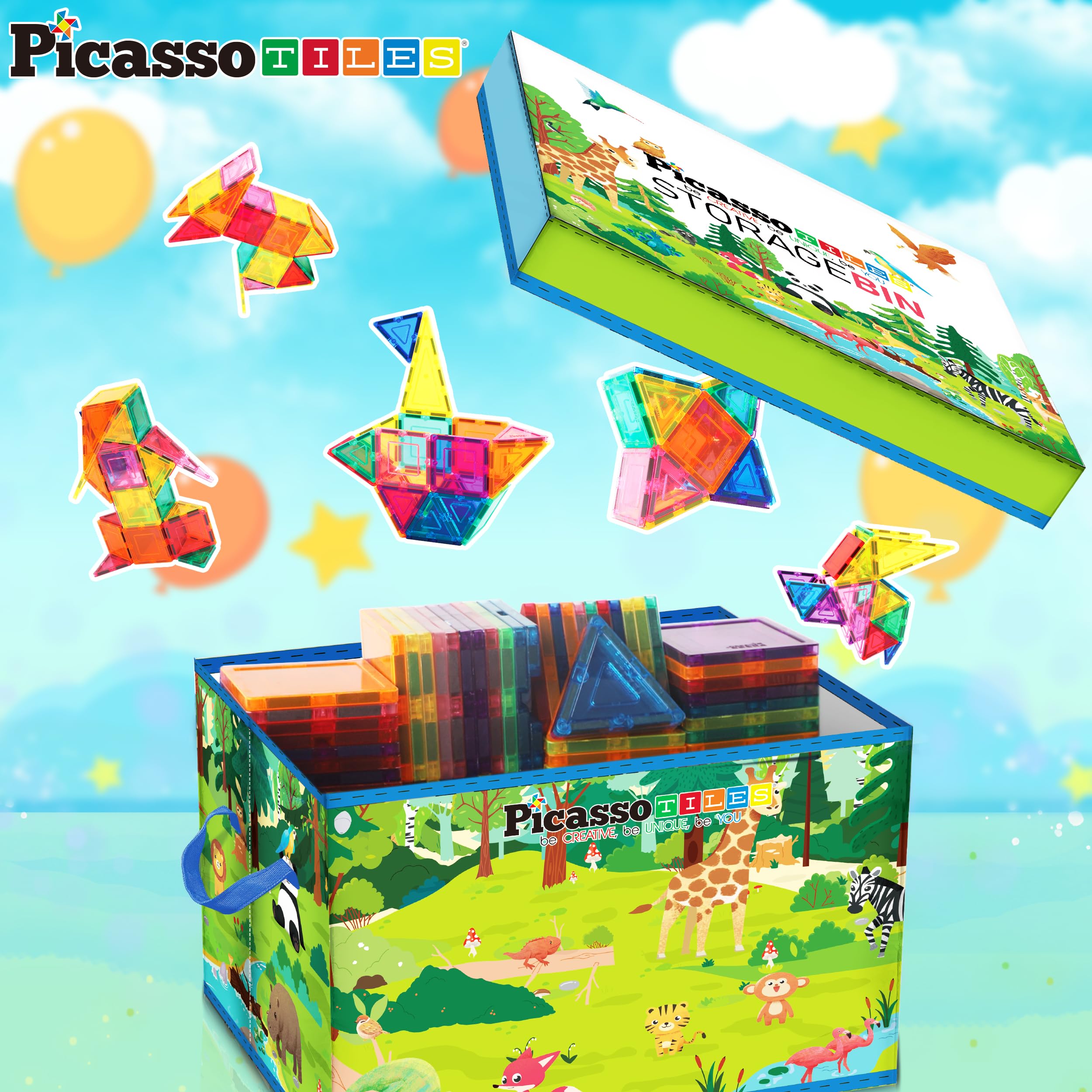 Amazon.com - PicassoTiles Foldable Toy Storage Chest Box Forest