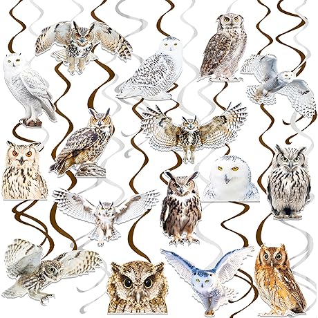 Owl Theme Hanging Swirls For Owl Party