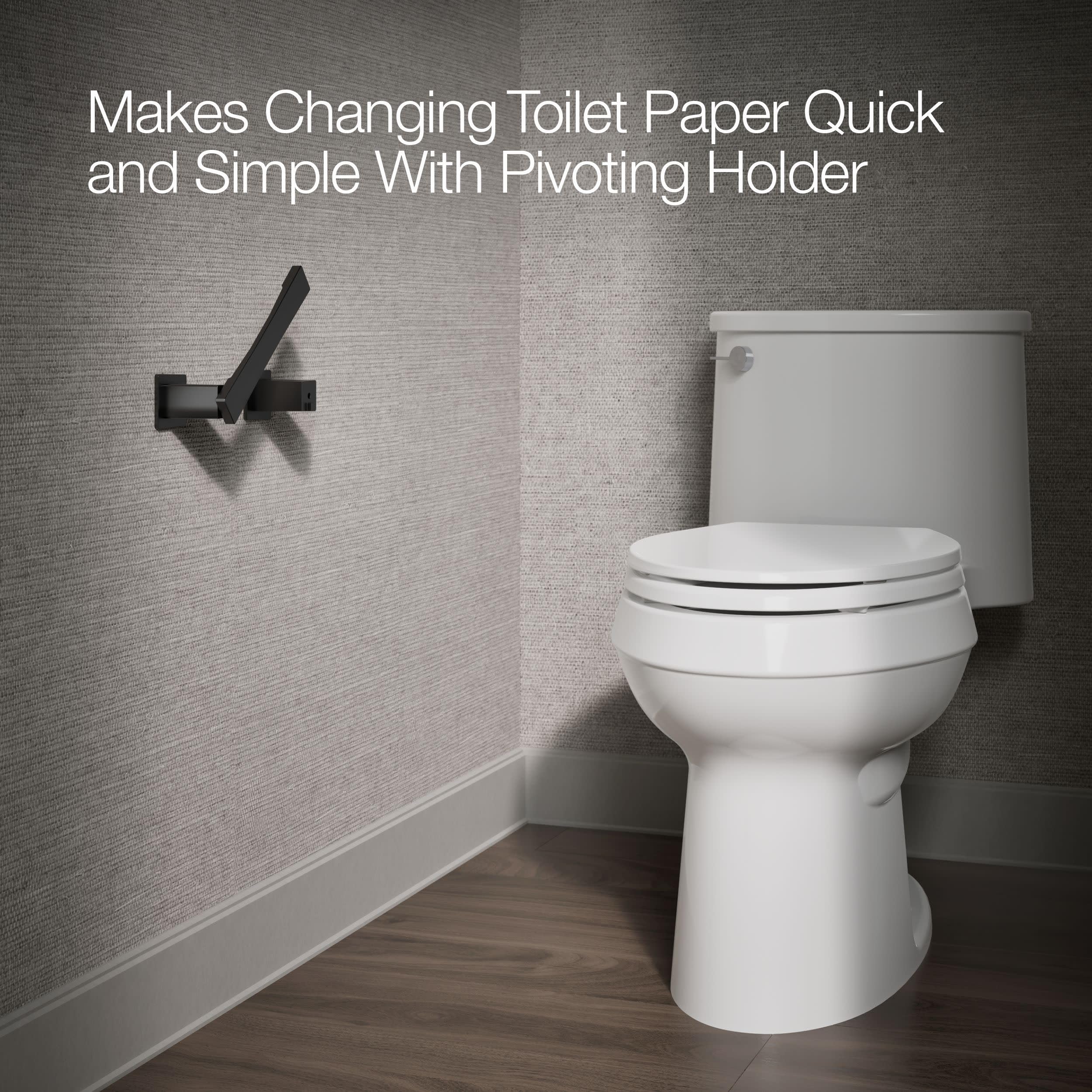 Kohler 26638-BL Honesty - Portarrollos de Papel higiénico, Color Negro Mate