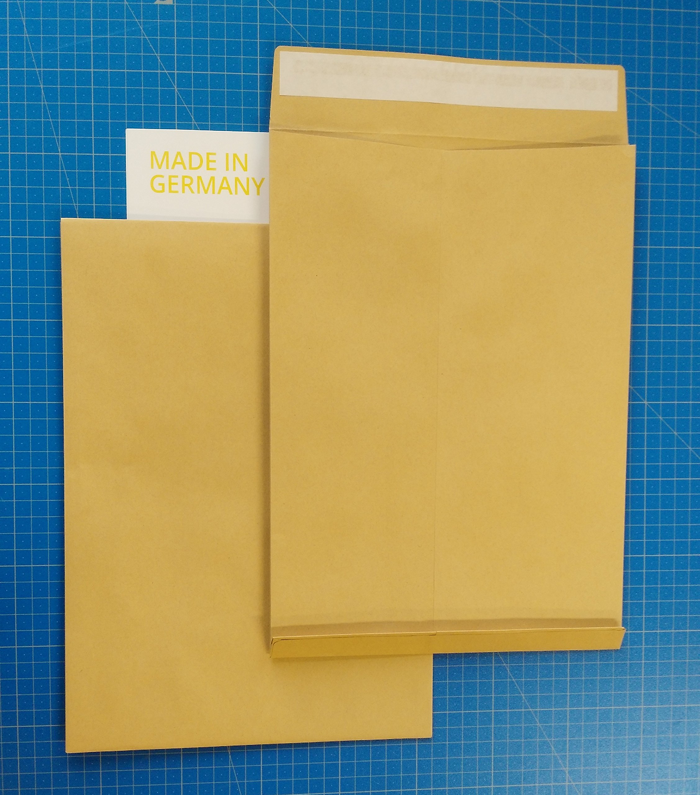 250 Faltentaschen Versandtaschen C4 229x324x20 mm braun 120 g/m²
