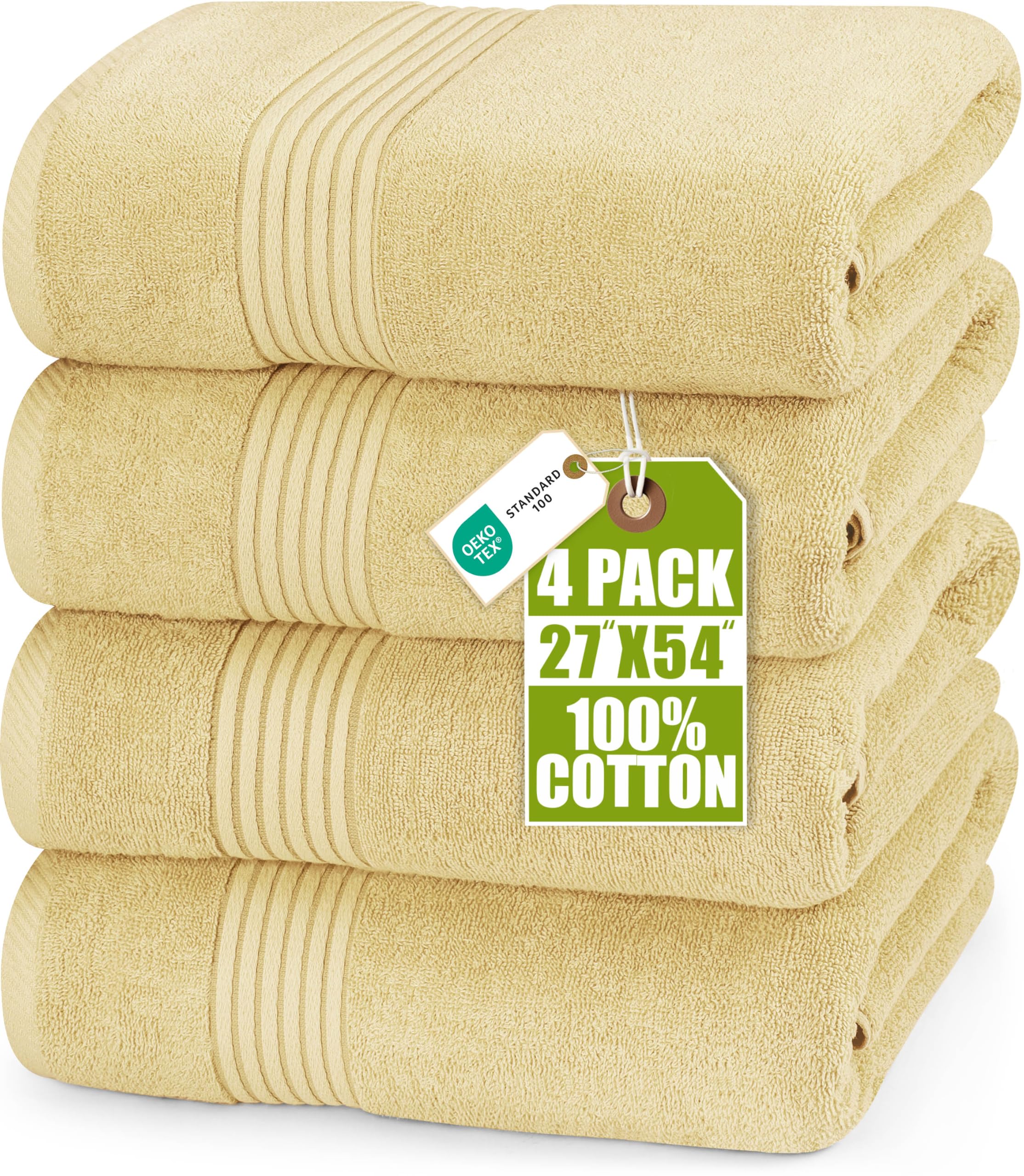 Utopia Handtücher Badetücher, 27x137,2 cm, 700 g/m² Hotelhandtücher, 4 Stück beige