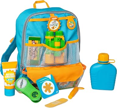 Melissa & Doug Lets Explore Hiking Play Set 23 Pieces Toddler Nature Toys, Hiking Toys for Kids Ages 3+