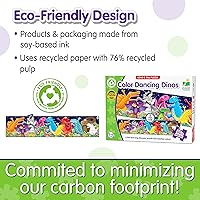 Vista 4 de The Learning Journey Rompecabezas largo y alto – Dinosaurios bailarines de color – Rompecabezas preescolar de 51 piezas de 5 pies de largo – Regalos