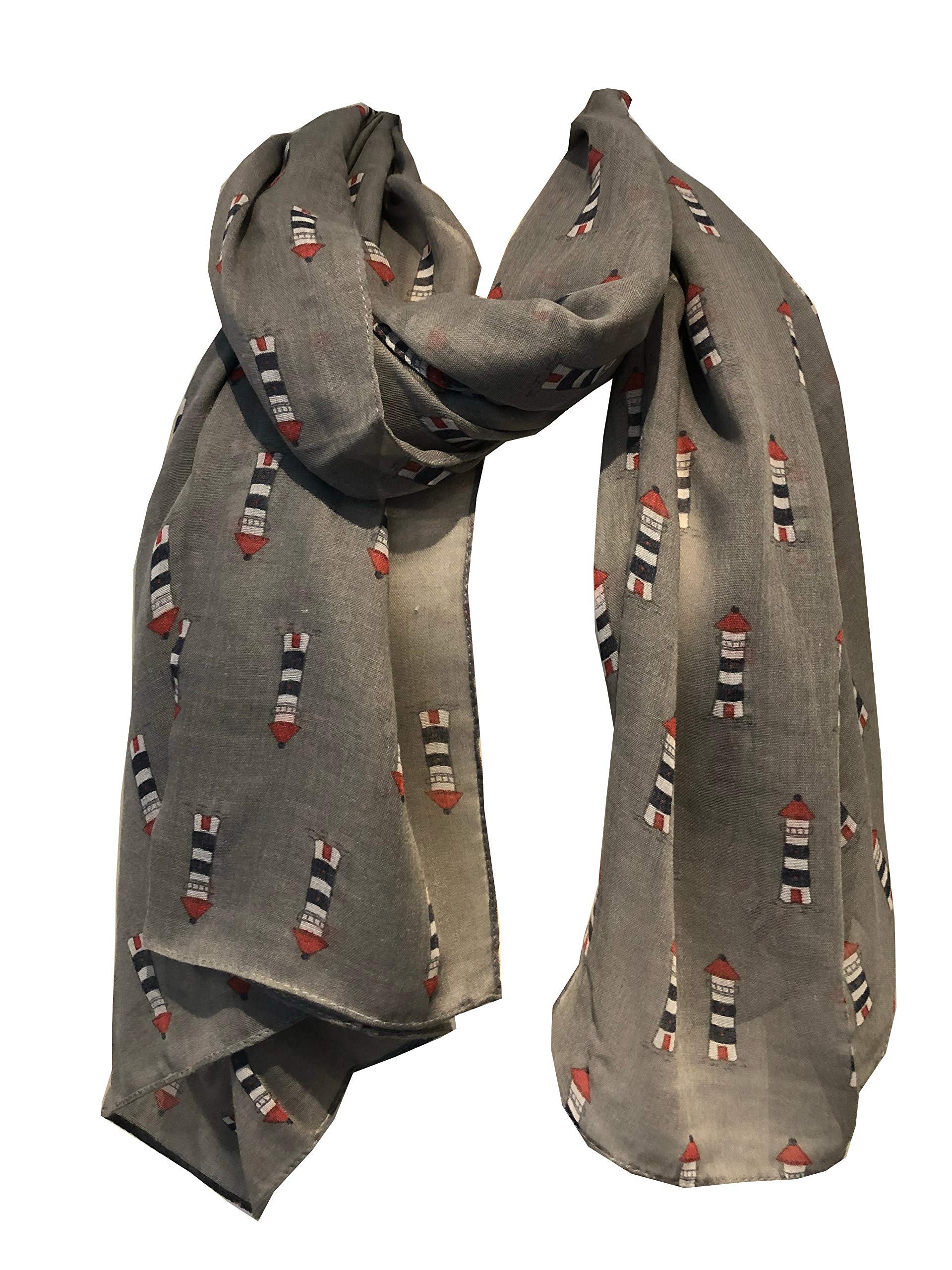 Pamper Yourself Now Grey with Lighthouse Design Ladies Fashion Scarves