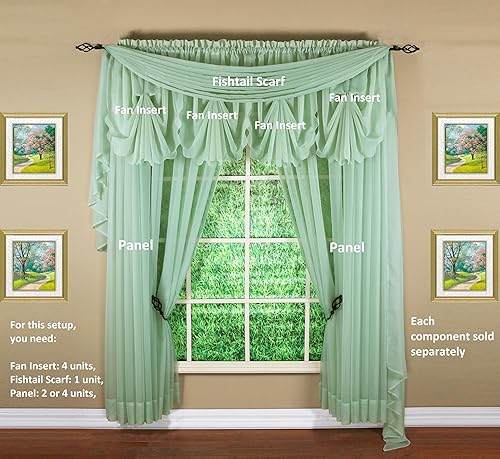 Vista 160 de Today's Curtain - Cortina Emelia de gasa original, panel de 84 pulgadas, negro, 60 pulgadas de ancho x 84 pulgadas de largo