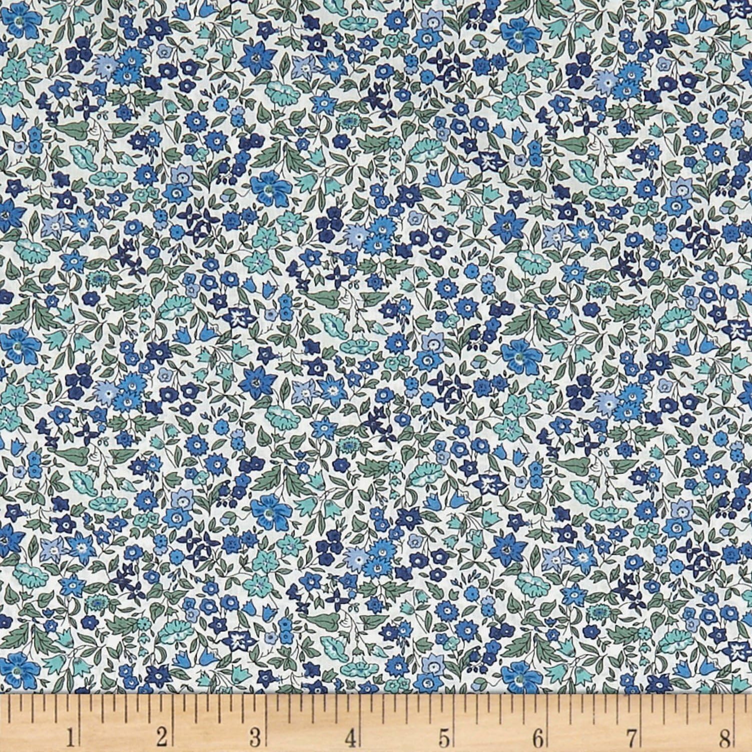 Liberty Fabrics 0590350 Tana Lawn Ava Multi Fabric by The Yard, Blue/Multicolor