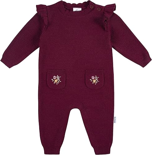 Gerber Baby Girls Sweater Knit Romper Jumpsuit