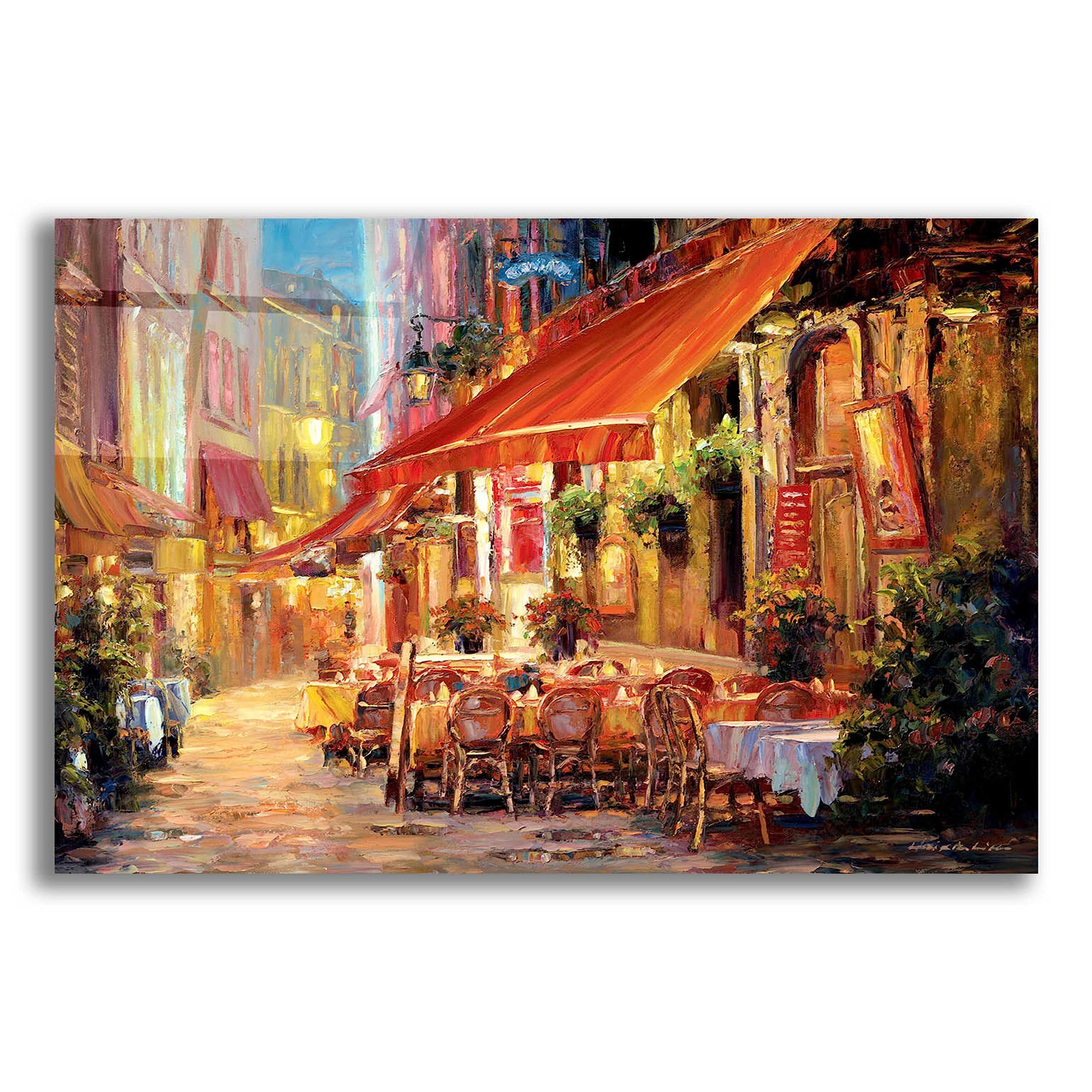 Amazon.com: Epic Art 'Café in Light' by Haixia Liu, Acrylic Glass