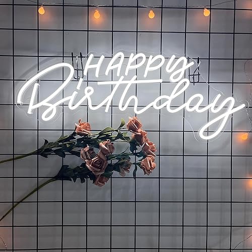 Letrero de neón LED grande para decoración de cumpleaños, decoración de pared para dormitorio, fiesta, regalo sorpresa de cumpleaños para padres,