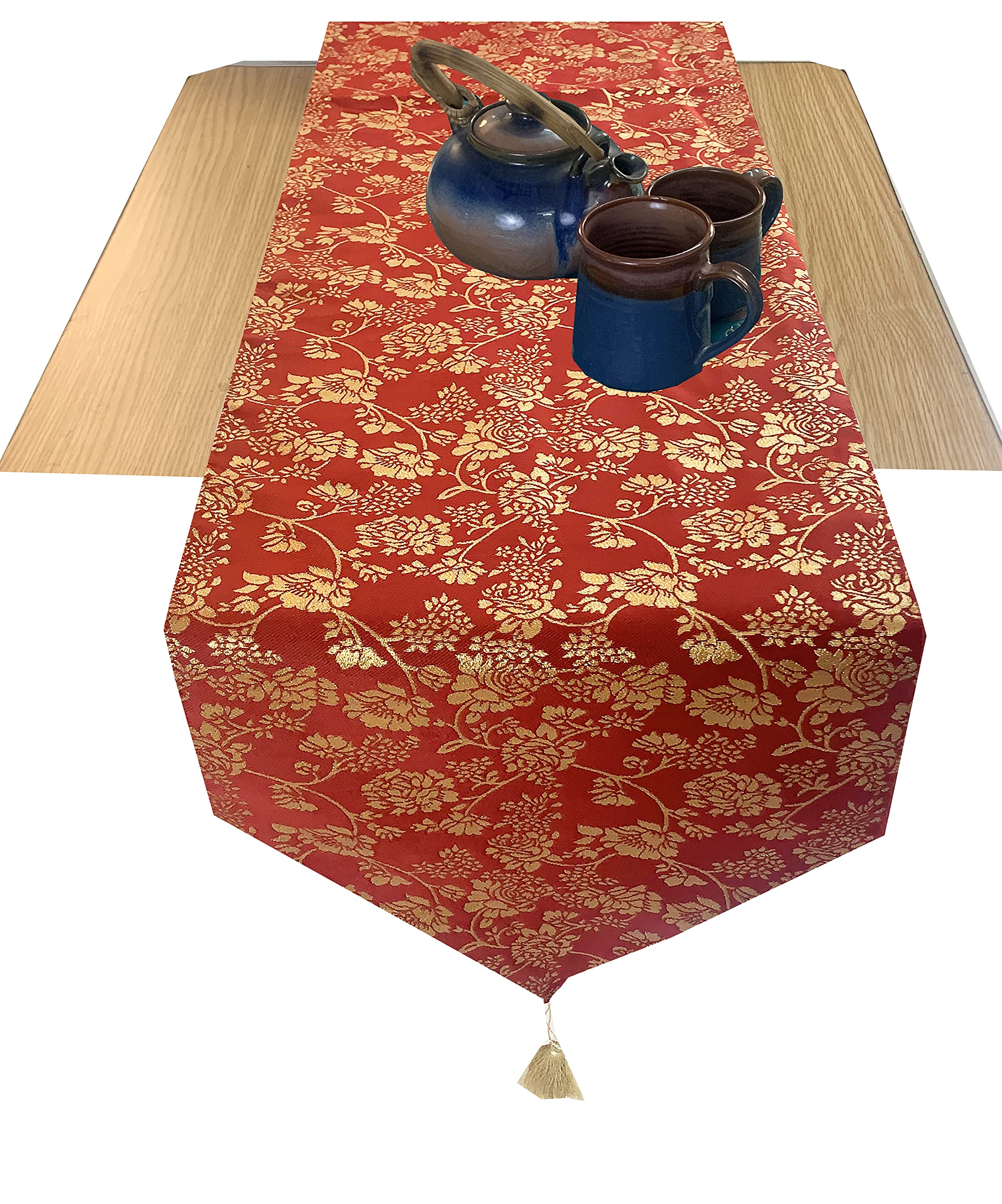 Pink Parrot Silk Table Runner - 12x70 Inch -21