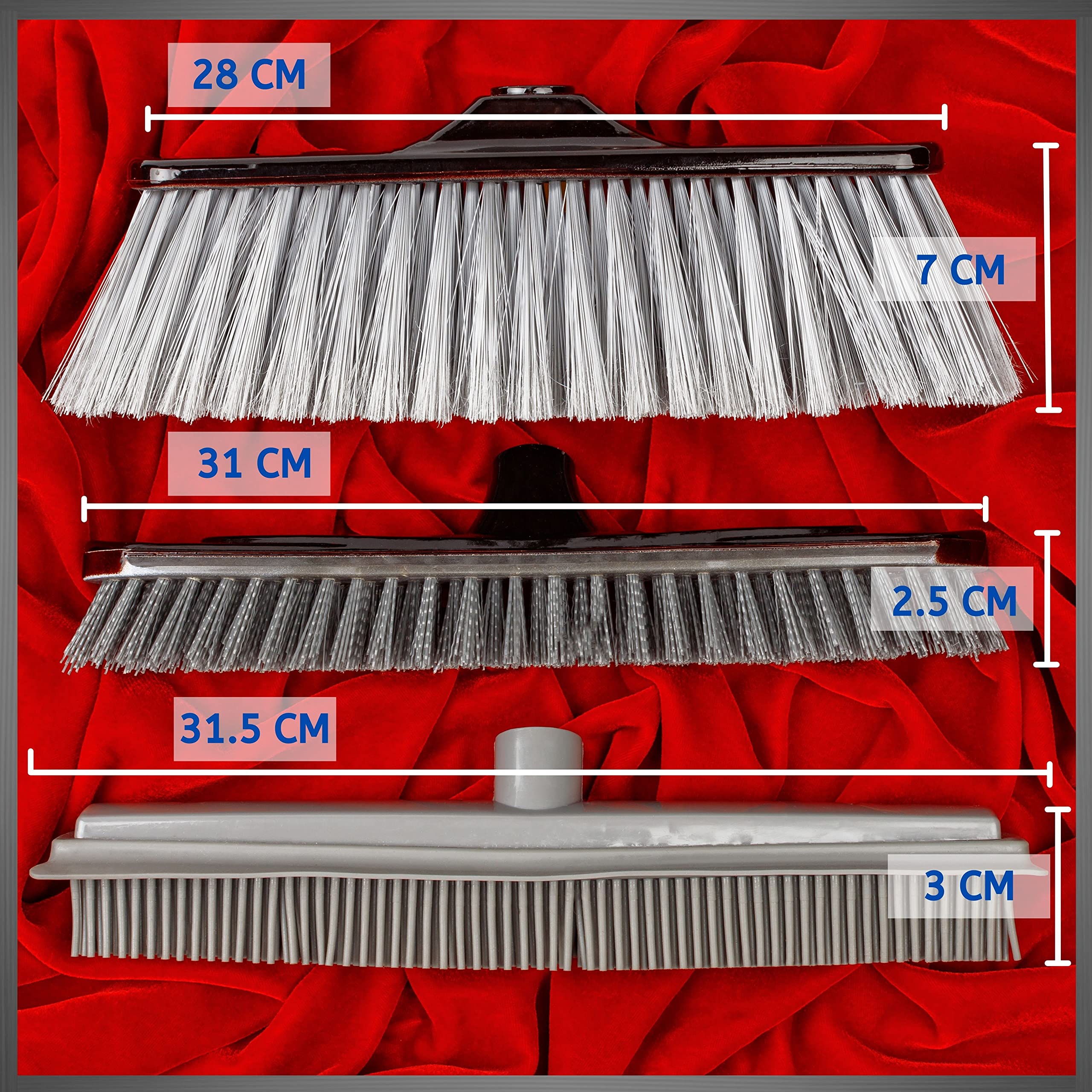 Kit 3 Scope: spazzolone per pavimenti + scopa in silicone +scopa normale. scopa in silicone per interni.scopa per esterno; scopa saggina da esterno.scopa di silicone-scopa gomma o silicone