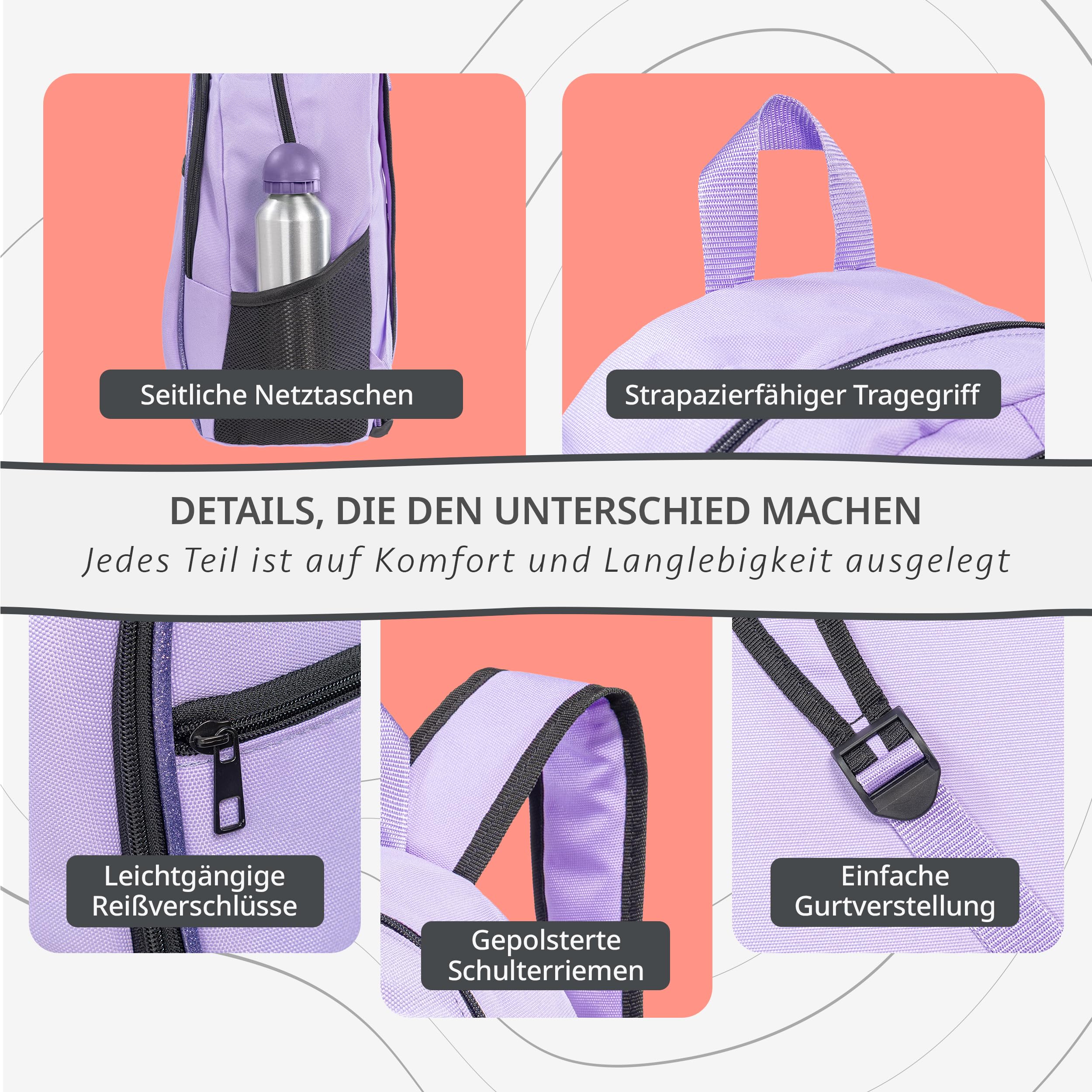 King Bear WL | Kinder Schulrucksack für Jungen Mädchen | 20 L Volumen | 3 Fächer für Grundschule & Weiterführende Schule | Wasserabweisend | Tagesrucksack