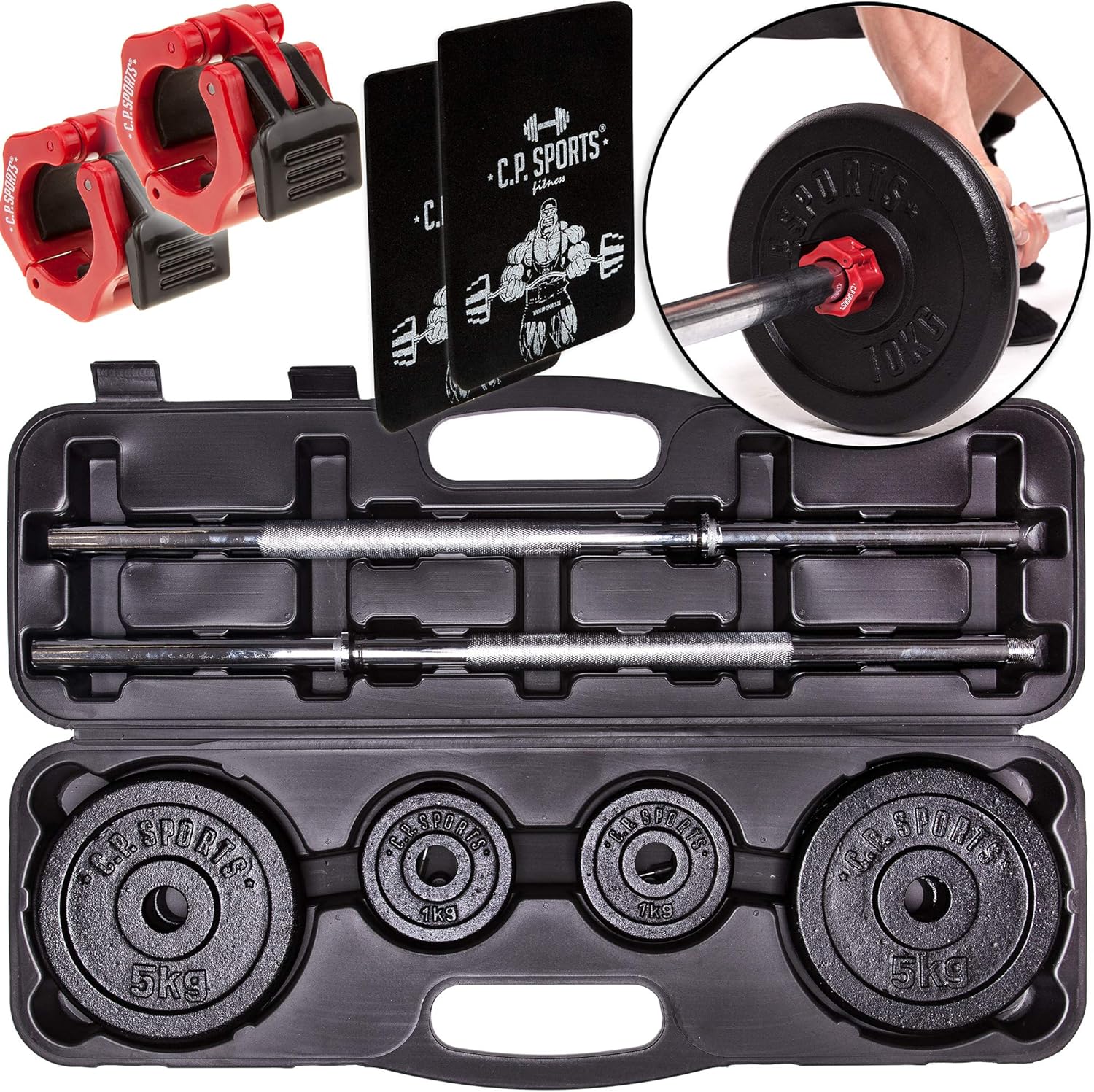 CCLIFE ZERRO Set Manubri Palestra Regolabili Ghisa Manubrio Regolabile