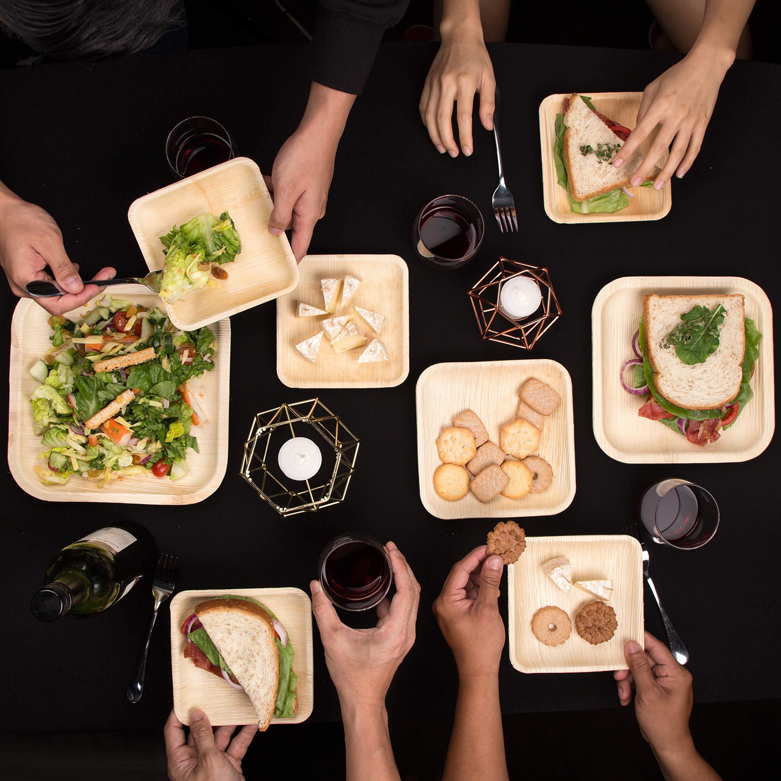 6 in Party Plates Palm Leaf Plates Biodegradable Plates 25 pc Nice