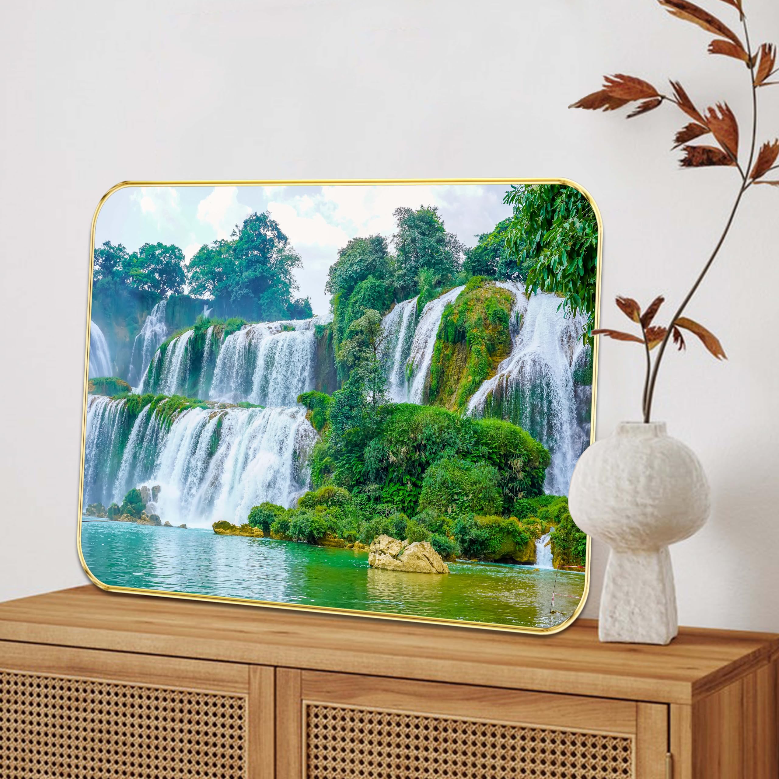 Waterfall Painting - Modern Art with Sparkle Finish -14 Waterfall Painting - Modern Art with Sparkle Finish -14
