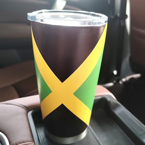 Miniatura 6 de Vaso de 20 onzas con tapa, acero inoxidable aislado al vacío de doble pared, taza de café aislada duradera, bandera de Jamaica, Reggea, Rasta,