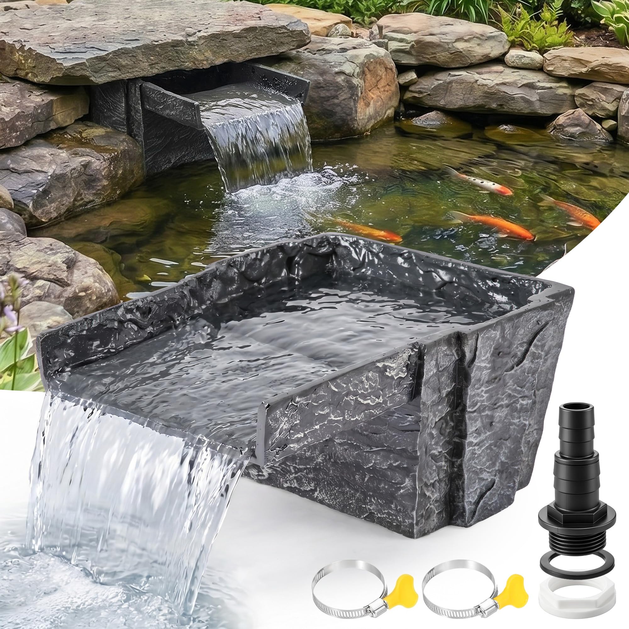 Photo 1 of HappyAlley Waterfall Spillway, 8 inch Wide Weir, Fake Rock