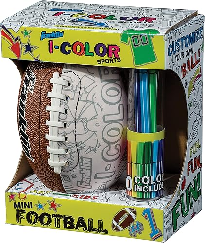 Franklin Sports iColor Kids Mini Football or Soccerball- Custom Color Youth JuniorBall with Markers Included - Design Your OwnBall