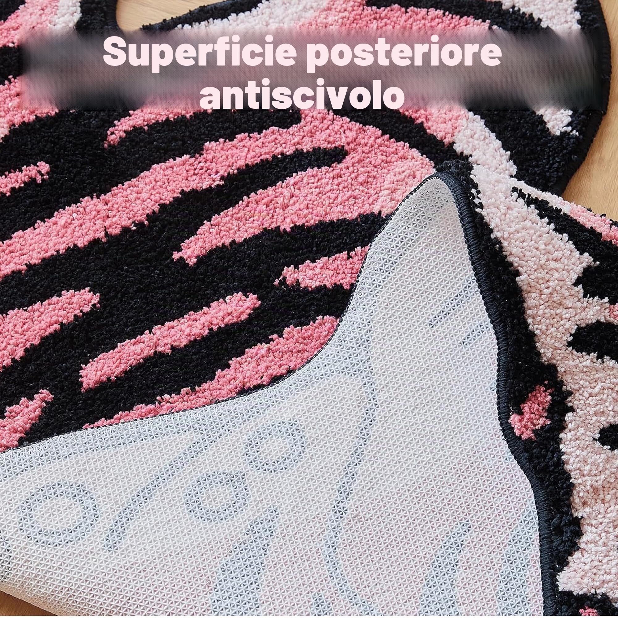 Tappeto tibetano con tigre 152x100 cm (5x3,3 piedi) a pelo alto trapuntato XLarge per interni lavabile in lavatrice con retro TPR antiscivolo - Camera da letto, Bagno, Soggiorno e Sala da pranzo