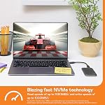 WD 1TB My Passport SSD Portable External Solid State Drive, Gray, Sturdy and Blazing Fast, Password Protection with Hardware Encryption, USB 3.2/USB-C Compatiable - WDBAGF0010BGY-WESN
