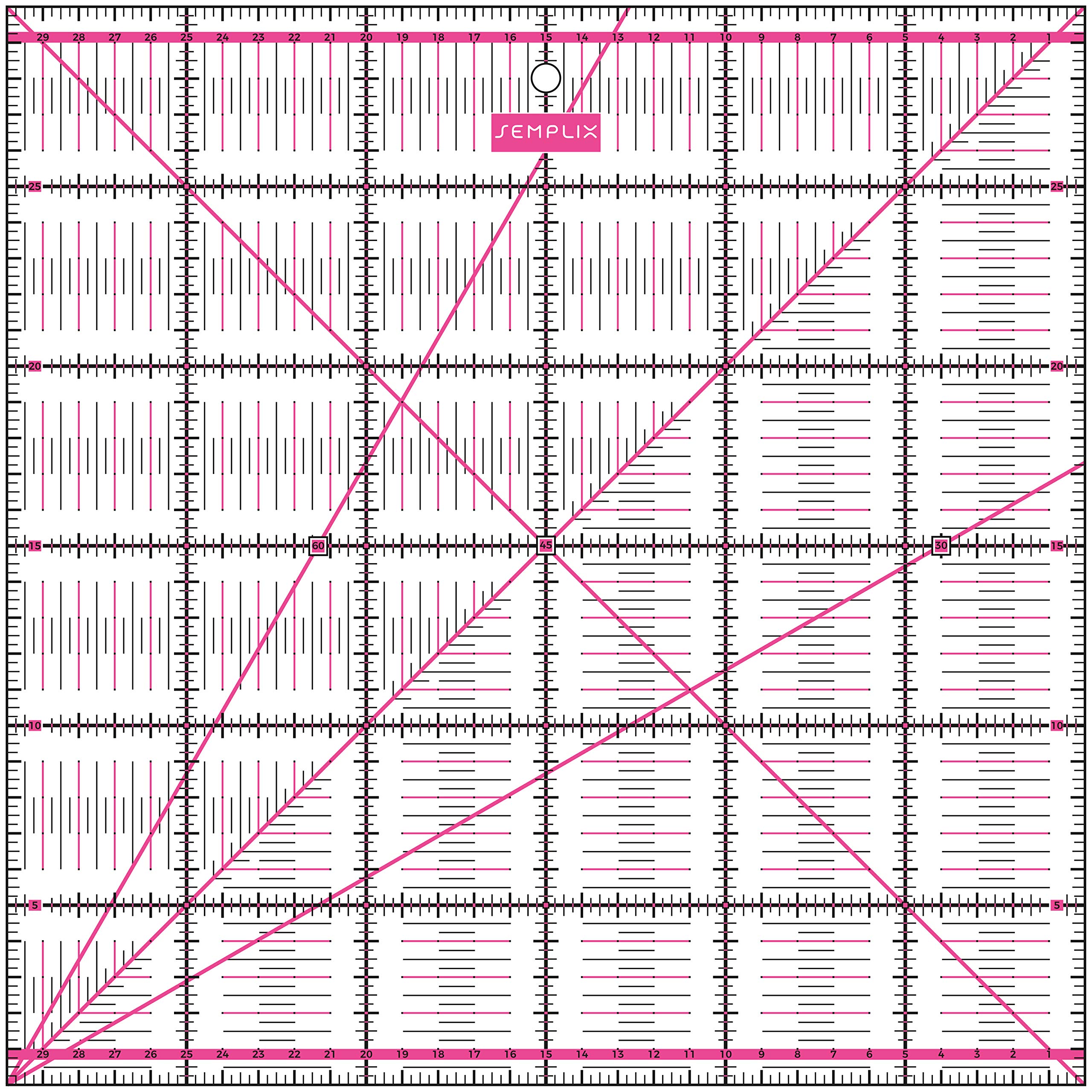 SEMPLIX Patchwork Lineal Set cm Bundle (10x45 cm, 15x60 cm, 15x30 cm, 15x15 cm, 30x30 cm) (pink)