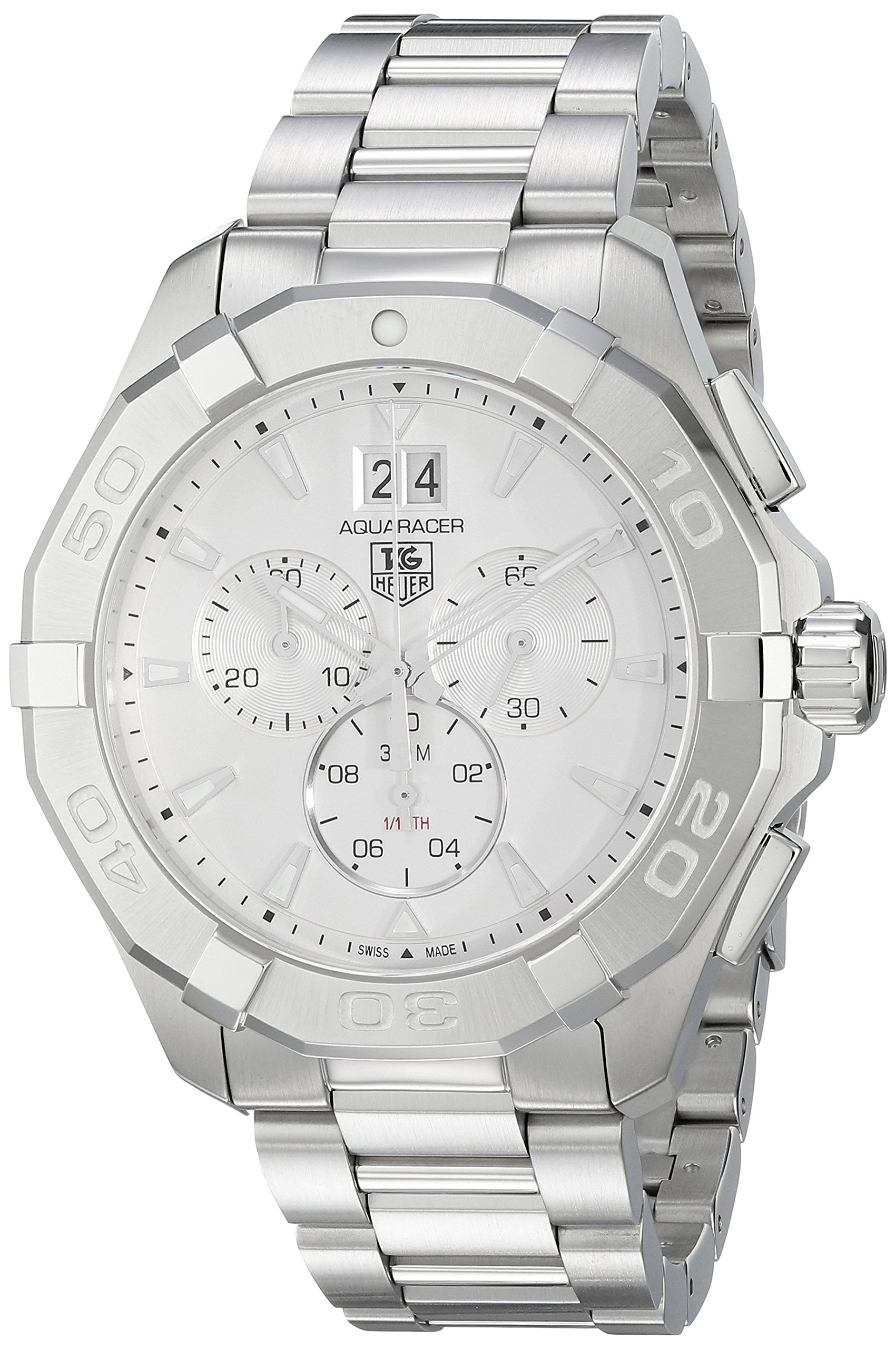 TAG Heuer Men's CAY1111.BA0925 Aquaracer Analog Display Swiss Automatic Silver Watch