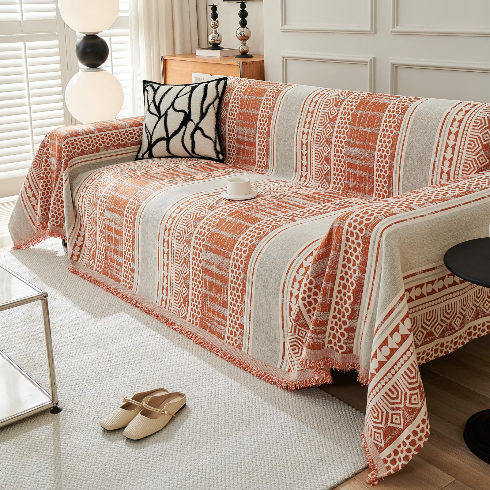 VanderHOME Sofa Throws 1 2 3 4 Seater Throws for Sofas Large Throws for Settees Boho Throw Reversible Woven Blanket Throw