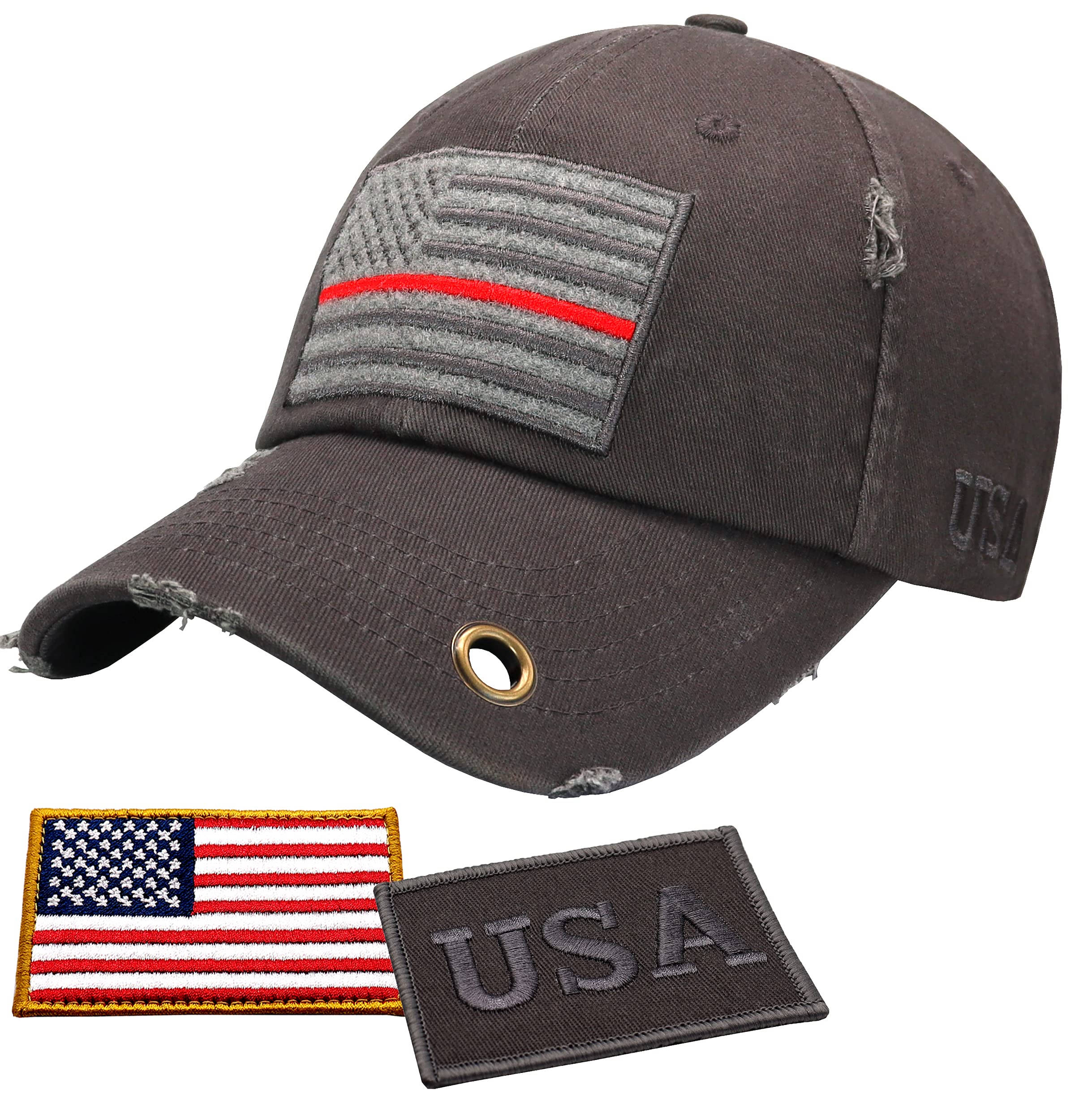 Antourage American Flag Unisex Baseball Hat for Men and Women | USA Flag Mesh Snapback Cap with 2 Patriotic Patches