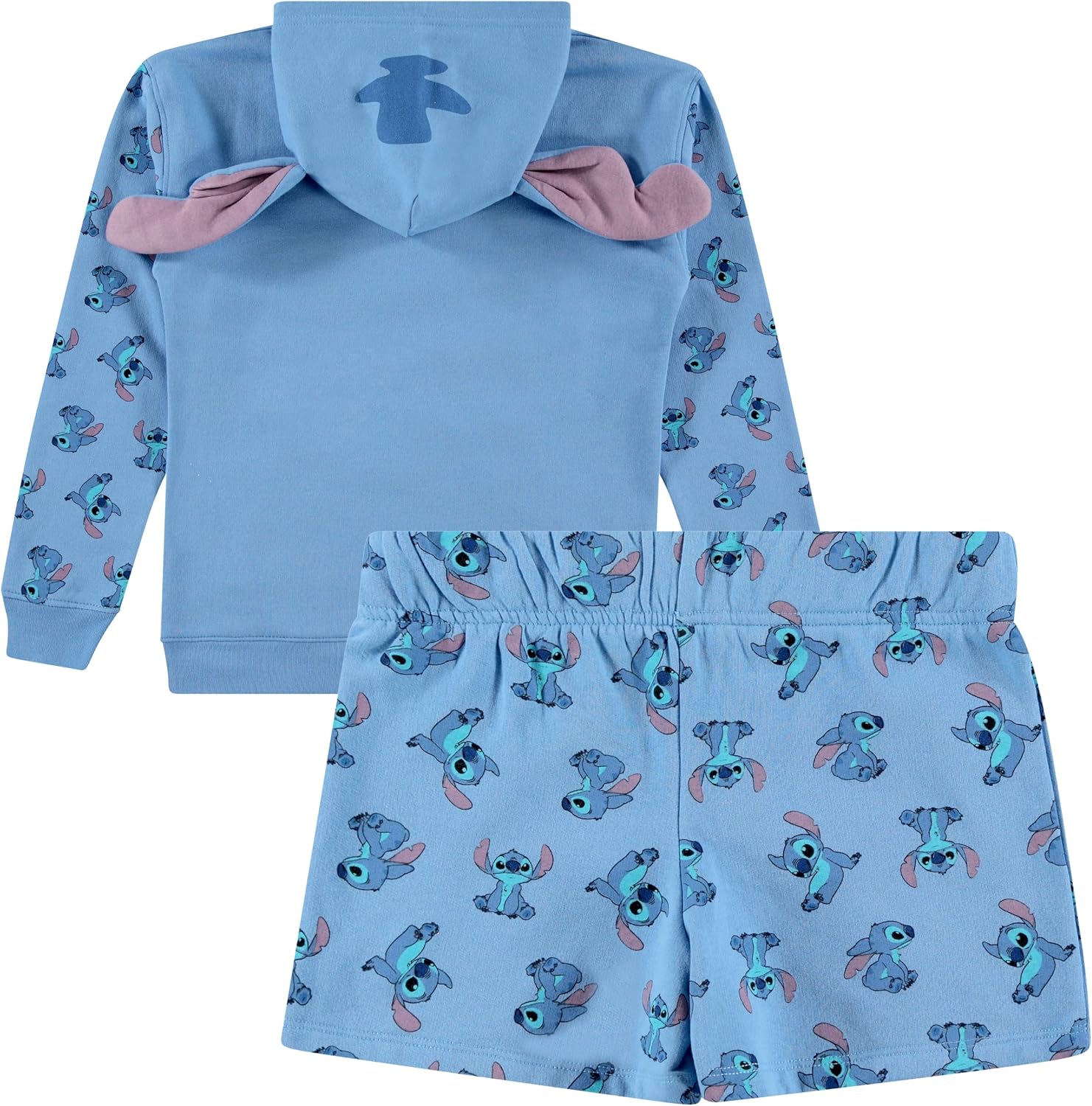Disney Girls Lilo & Stitch Cosplay Hoodie Set - Stitch Hoodie and Shorts Set -Little and Big Girl Sizes 4-16