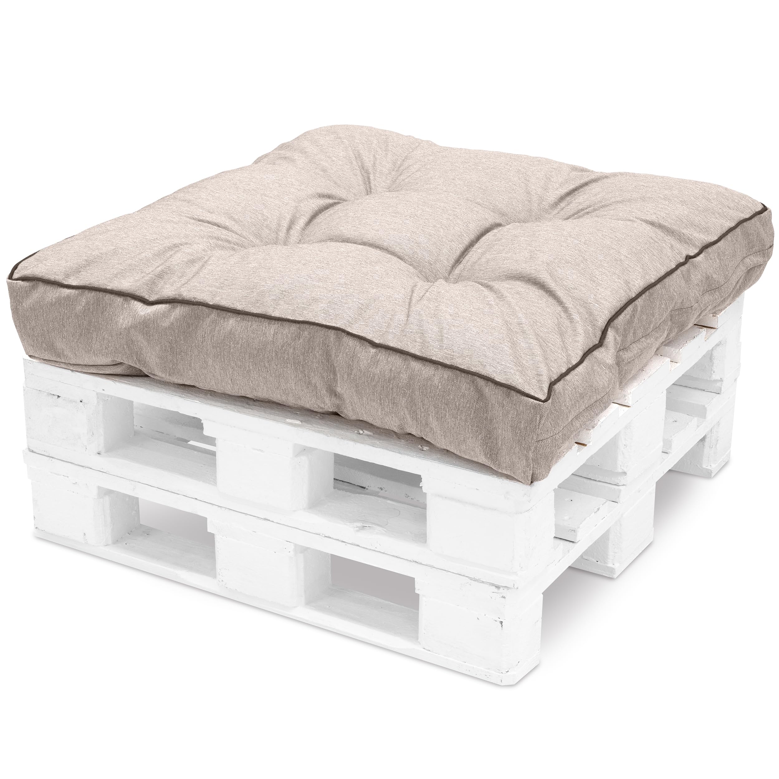 Spatium Coussins pour Palettes, Housse 100% Amovible, imperméable, Résistant aux UV, Extérieur/Intérieur, Canapé en Palettes (Coussin d'assise 80x80, Beige)