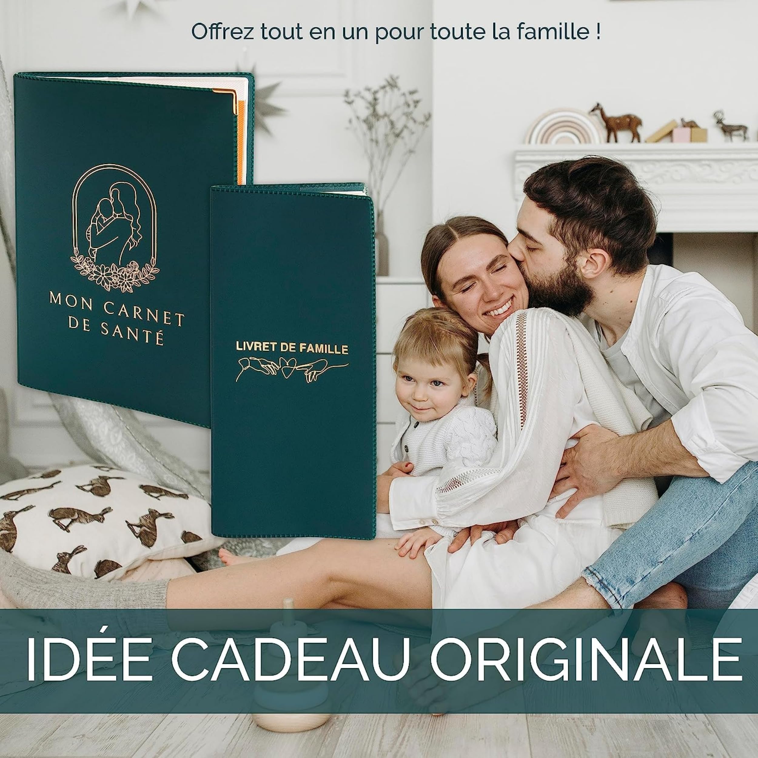 Protège Carnet de Santé + Protège livret de famille/Protege carnet de sante bebe avec protege livret de famille dimensions standard fabriqué en France