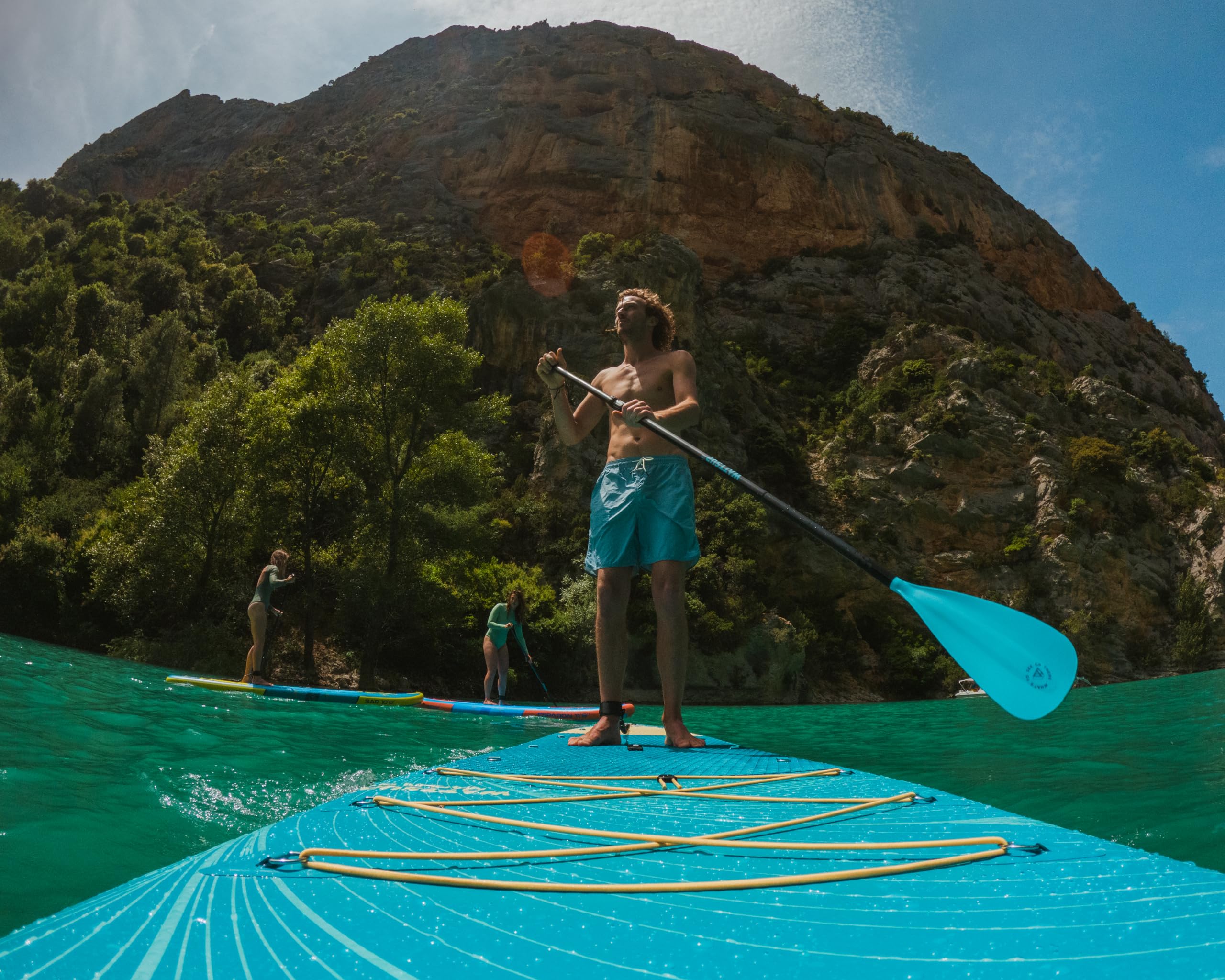 Wattsup - SUP Stand Up Paddle Gonfiabile MARLIN 12'5-378x89x15 cm, Dropstitch - Pacchetto completo: Remo 2in1, Leash, Pompa, Borsa di Trasporto - Fino a 185 kg - Blu