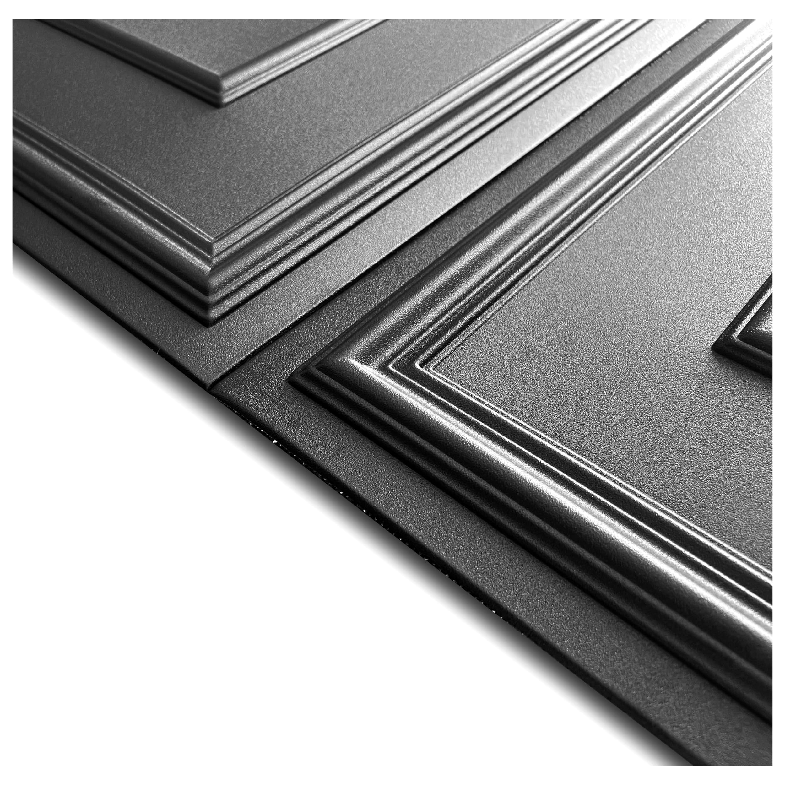 DECCART Wandpaneele Schwarz 100x50 cm 8 Stück