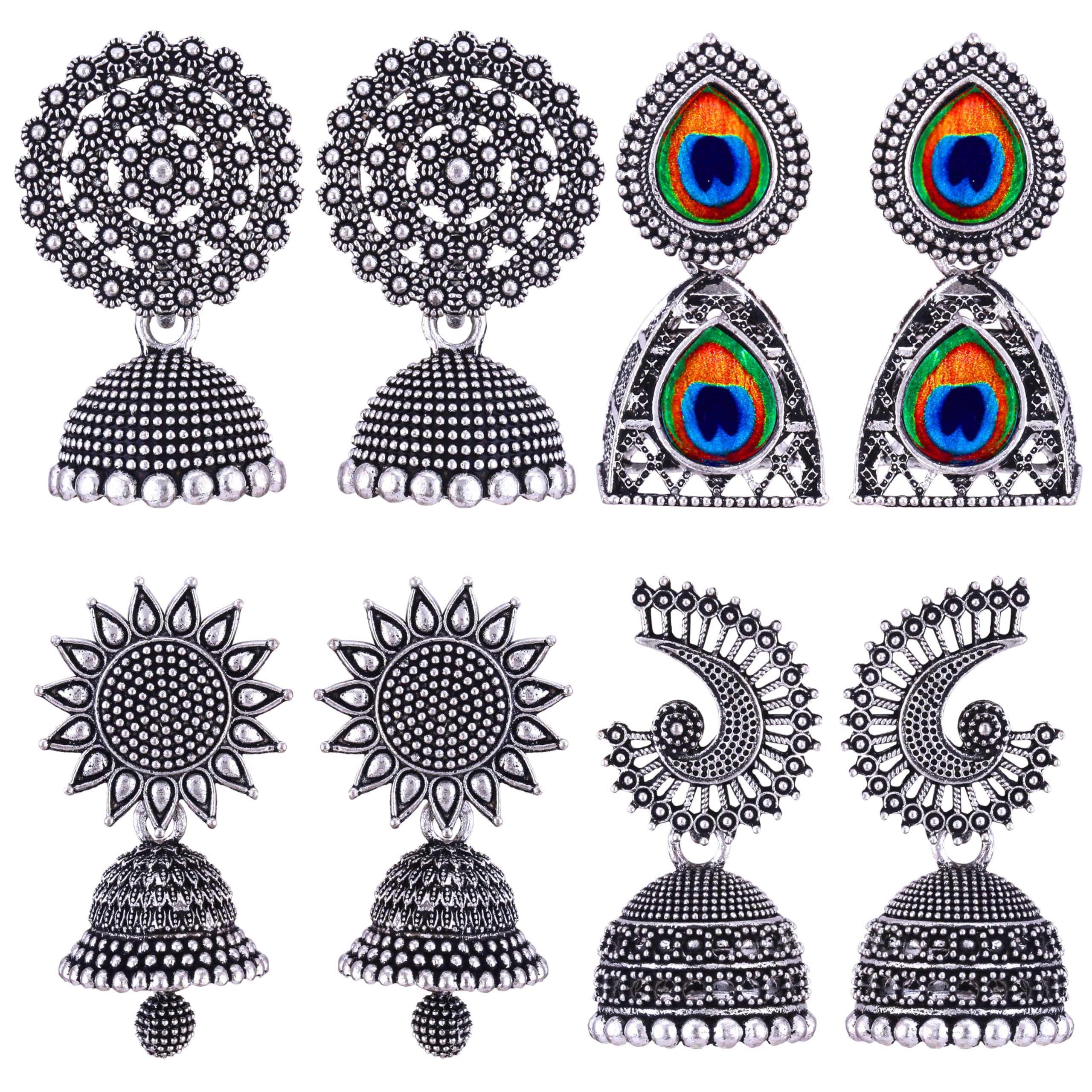 MEENAZ earrings for women fashion jhumka oxidised Silver Earrings for women Combo chandbali pearl chandbali stylish jhumkas traditional Earrings For girls South indian traditional Ear Rings -M126 (B0CLYDN2B5) Amazon Price History, Amazon Price Tracker