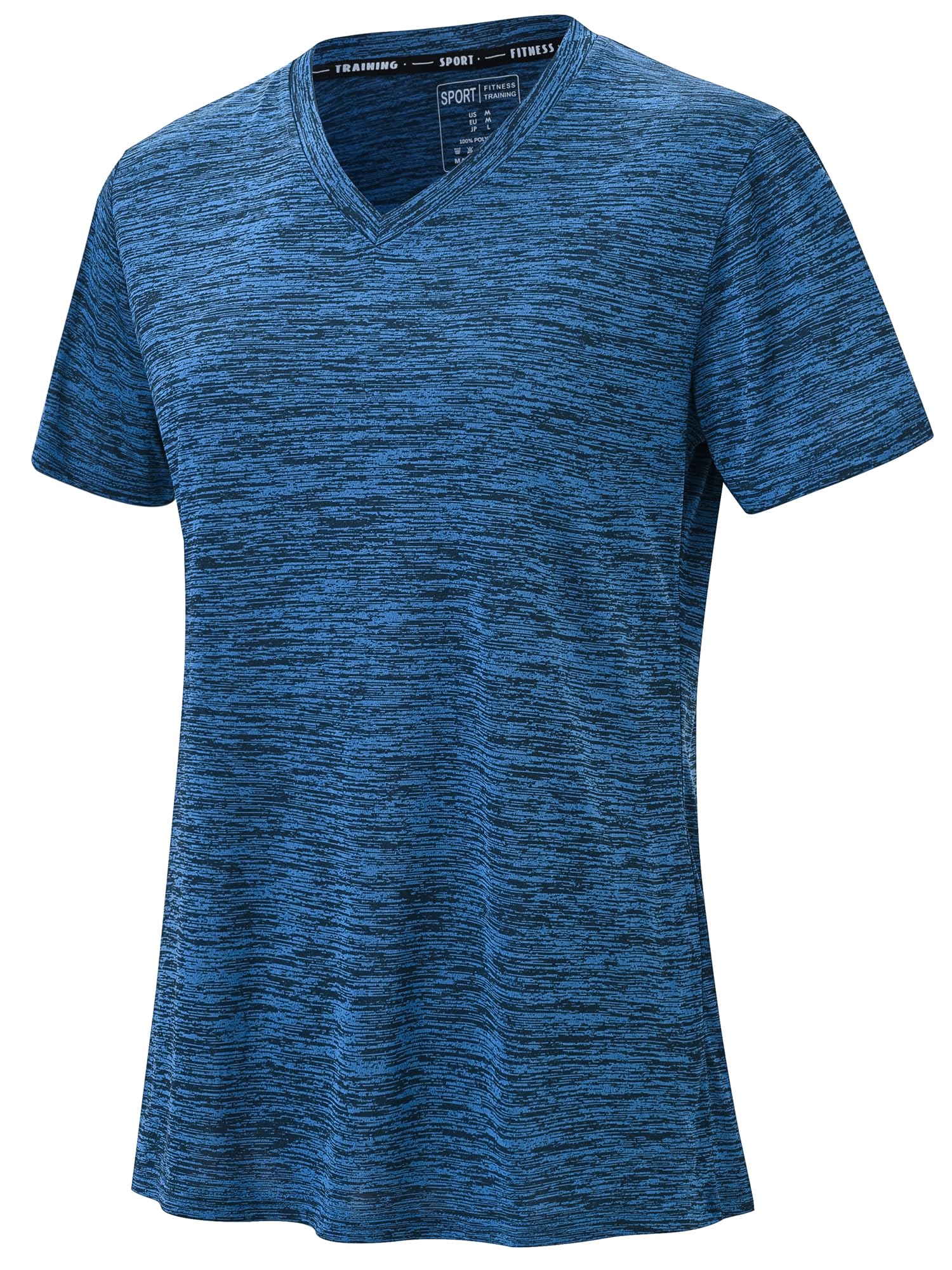 Tansozer Sportshirt Damen Kurzarm V Ausschnitt Atmungsaktiv Fitness Gym Yoga Top Leichte Funktionsshirt Laufshirt
