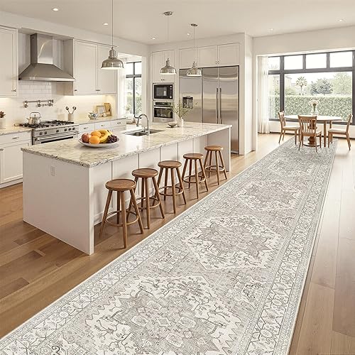 Miniatura 206 de Madane Alfombra lavable de 2 x 3 pies, alfombra de entrada pequeña, antideslizante, vintage, para entrada interior, alfombra de pelo bajo