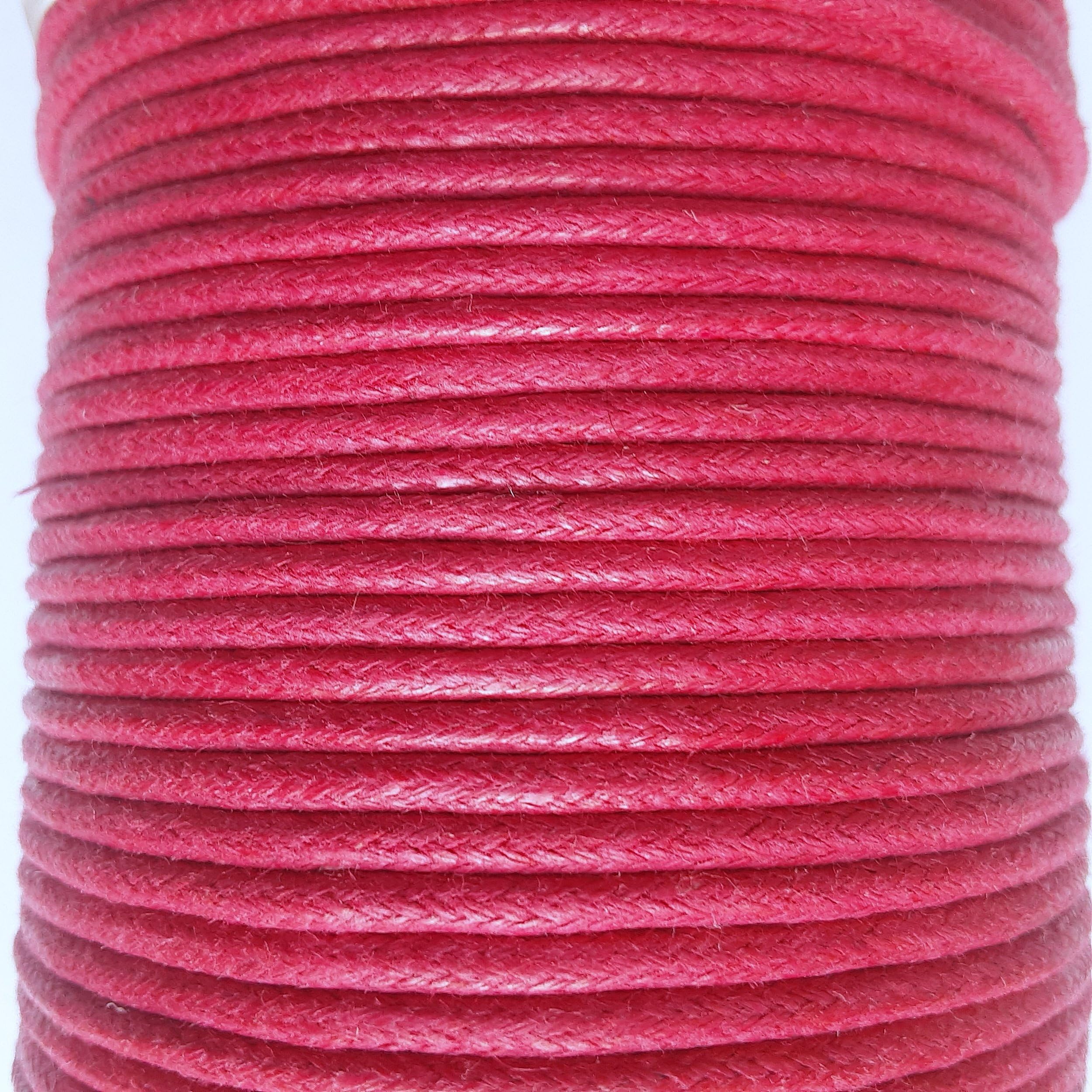2mm Waxed Cotton Cord 6 meters (Pink)