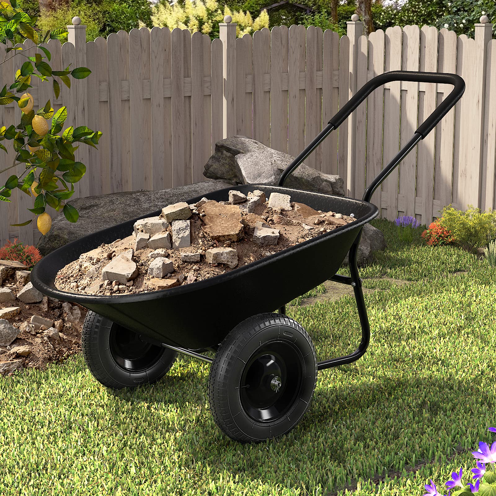 ARNOT Enlarged 2-Wheel Wheelbarrow