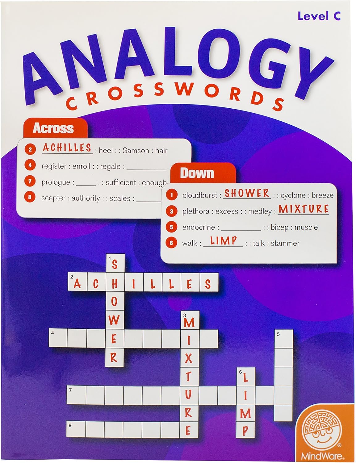 Amazon MindWare Analogy Crosswords Level C 50 Puzzles Great 