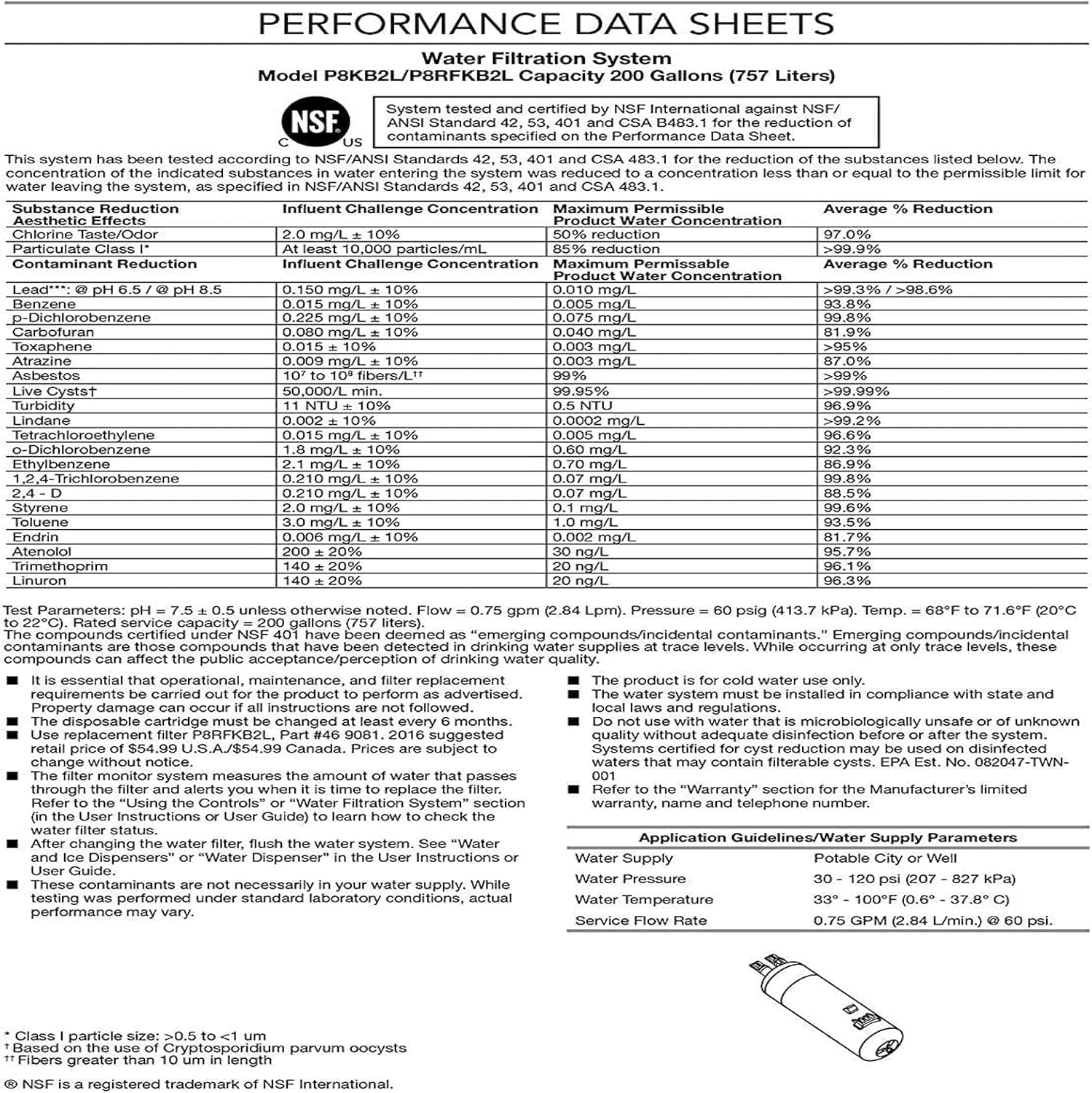 Kenmore 469081 Replacement Refrigerator Water Filter 1pk : Appliances