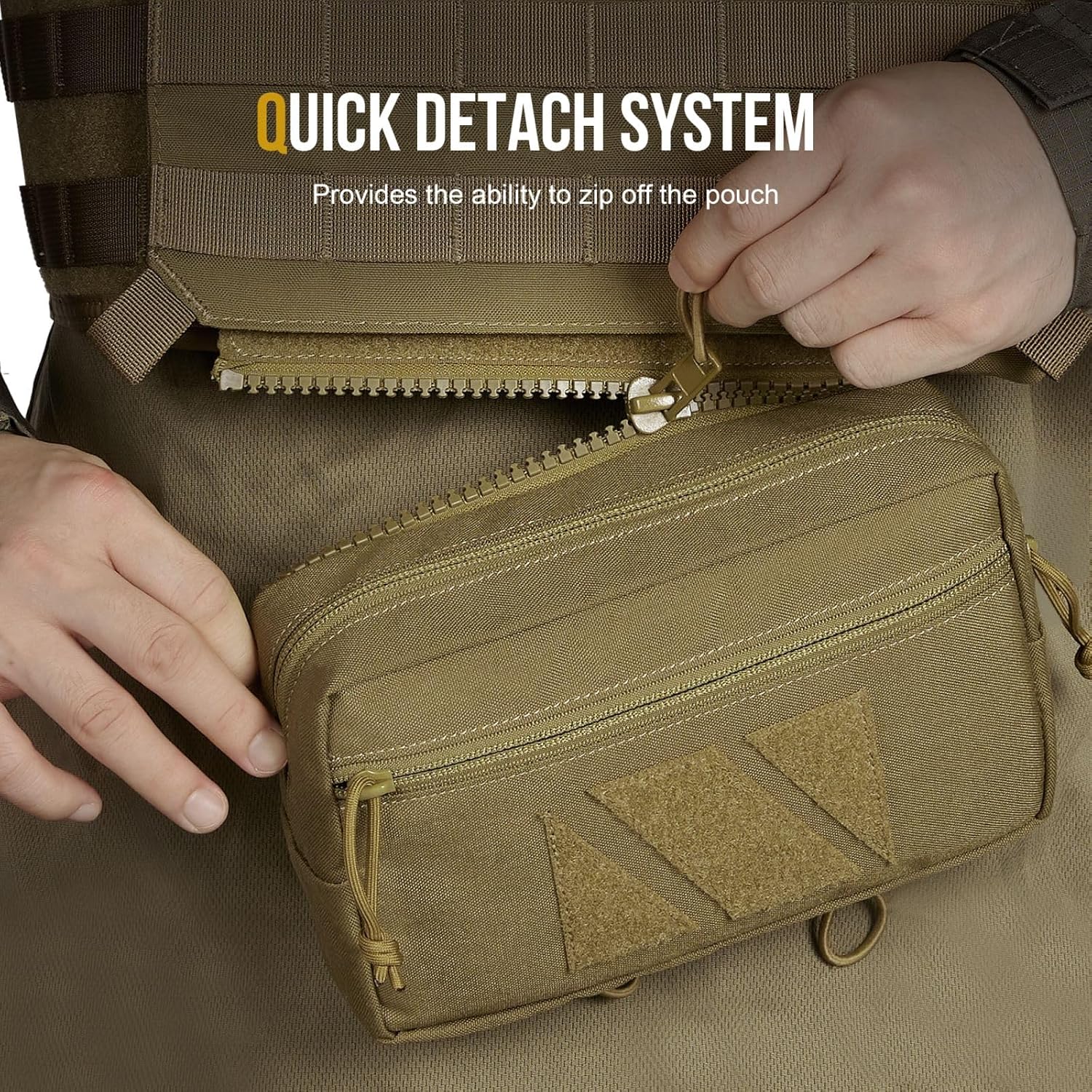 OneTigris Drop Pouch, Dangler Bag Tactical with Hook and Loop Panel for Vest Chest Rig Plate Carrier