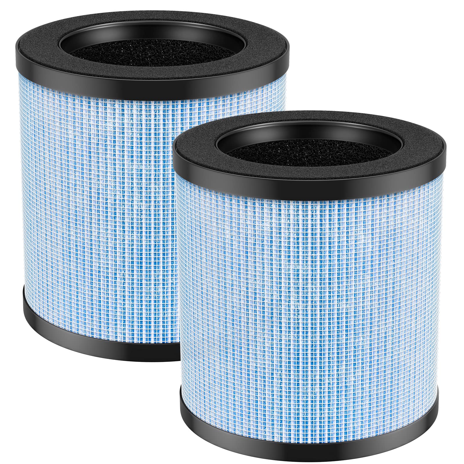 OFFICIAL MJ002H Replacement Filter Compatible with POMORON MJ002H Air Puri-fier, H13 True Hepa Filter, Activated Carbon, Multi-Layer Filter, Compare Part MJ002H-RF, 2 Pack