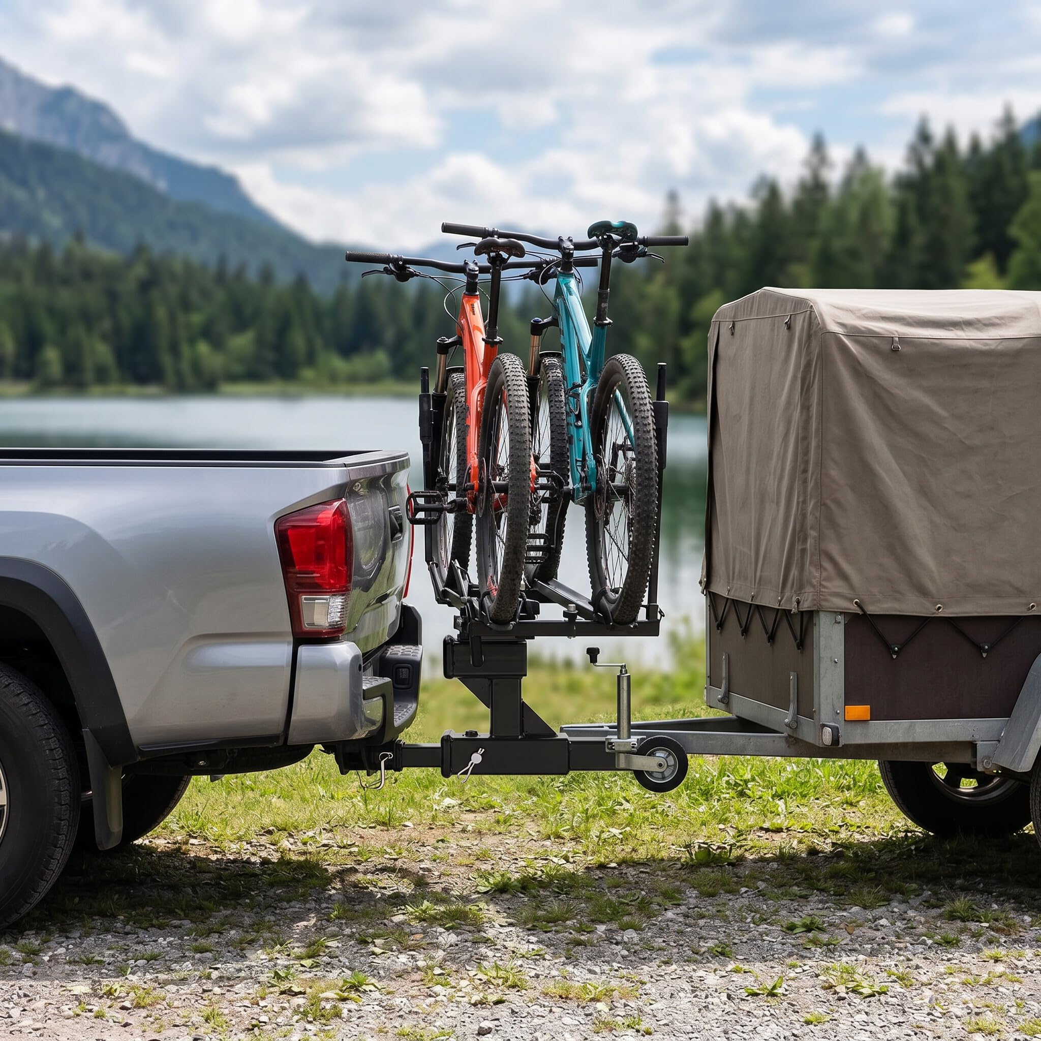 Ausla Extensión de Enganche Doble, Adaptador Elevador de Enganche para Remolque de Acero con Pasador y para Receptores de 2 Pulgadas, para Automóvil SUV Camión RV