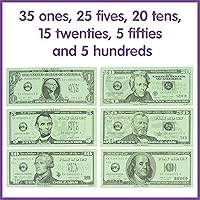 Vista 4 de Learning Advantage Juego de Dinero de Juguete Billetes y Monedas 100 Billetes y 94 Monedas Manipulativos Matemáticos Tempranos para Niños