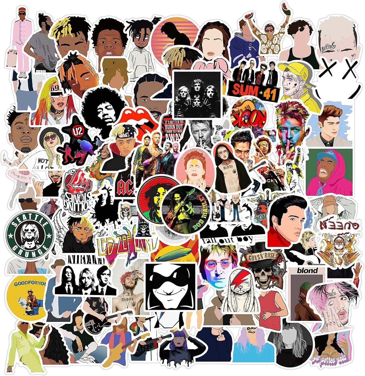 100 stycken Rock and Roll klistermärken, Street Fashion klistermärken