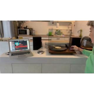 Udreamer Platine Vinyle Système Hi-FI avec Enceintes d’étagère 40 W, lecteurs de Vinyle Bluetooth avec Plateau en Aluminium, entraînement par Courroie 2 Vitesses contrepoids réglable AT-3600L Marron - Les Beatles, Paul McCartney, John Lennon, RIngo Starr, George Harrison