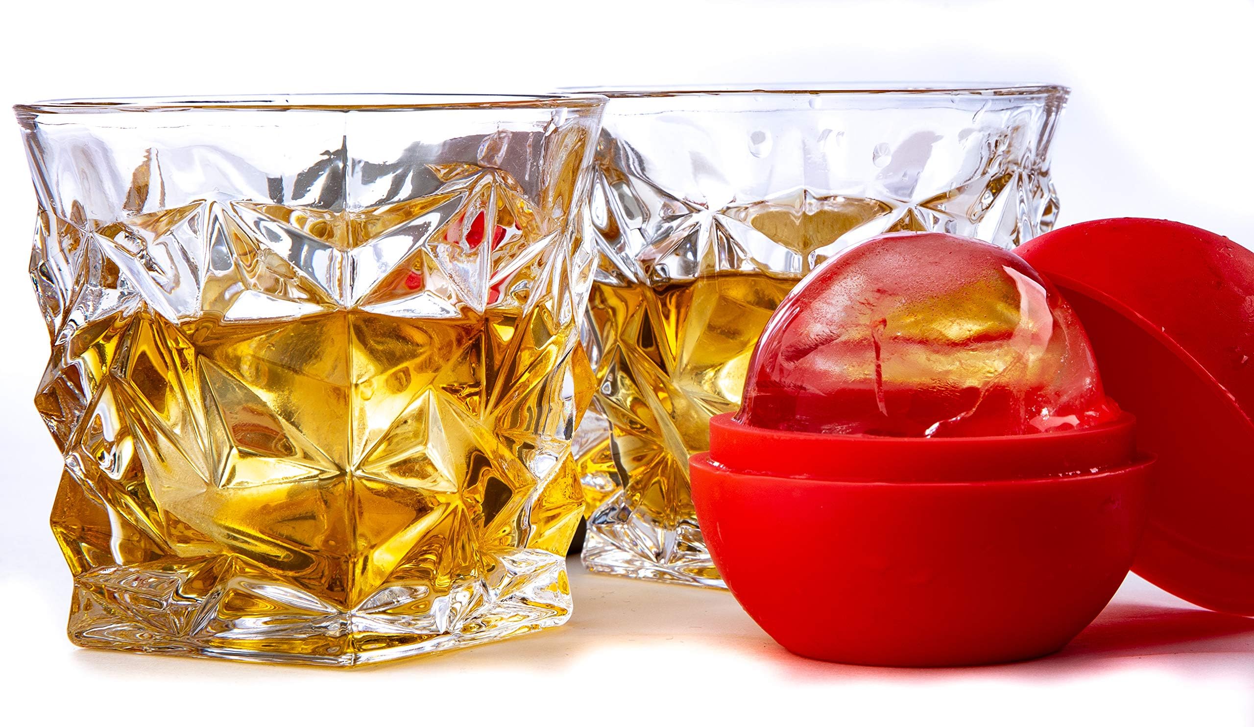 Pair of Whiskey Glasses and Ice Sphere Molds, The Rocks The Stanley