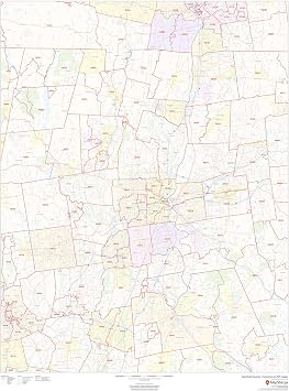 Hartford County, Connecticut Zip Codes - 36 x 48 Laminated Wall Map